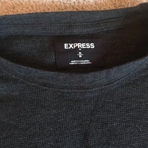 Dark grey waffle-knit Express sweater